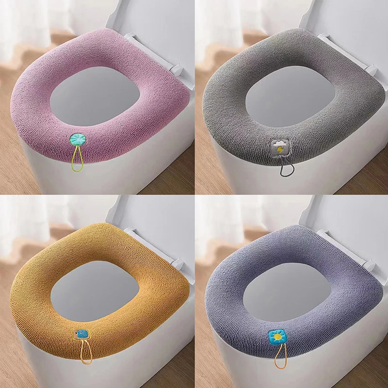 Funda para asiento de inodoro, estera lavable acrílica suave y cálida, decoración del hogar, taburete, funda para asiento, tapa de inodoro, accesorios para baño y hogar