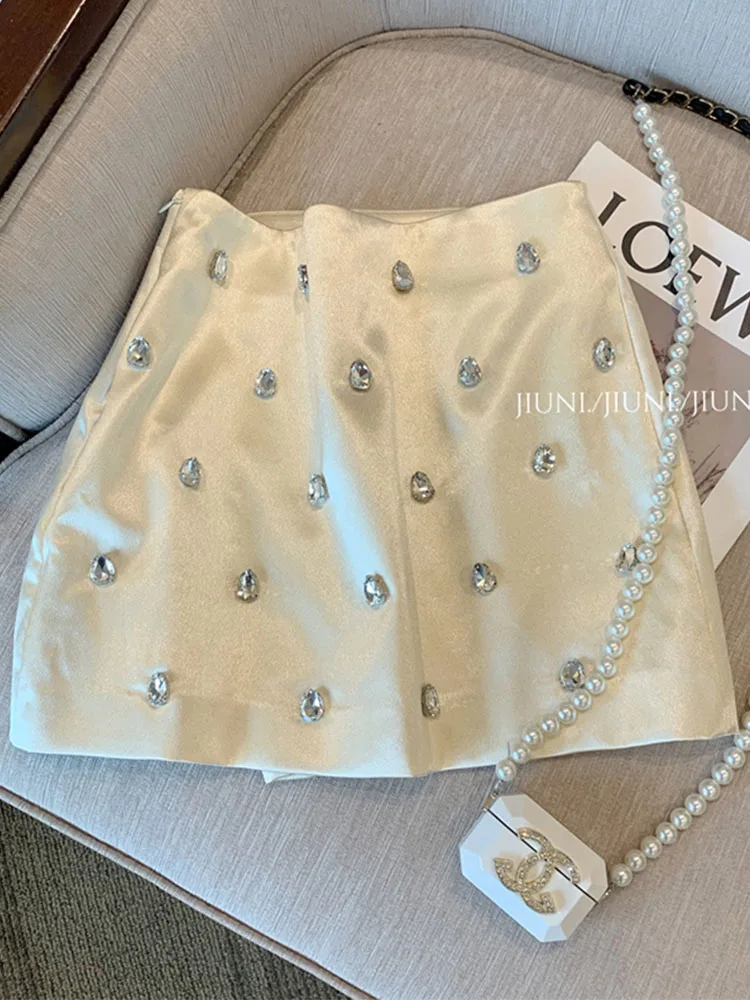 

French Elegance Package Hip Skirt Three-Dimensional Decoration A-line Skirt Summer New Design Casual Slim Sexy Short Mini Skirt