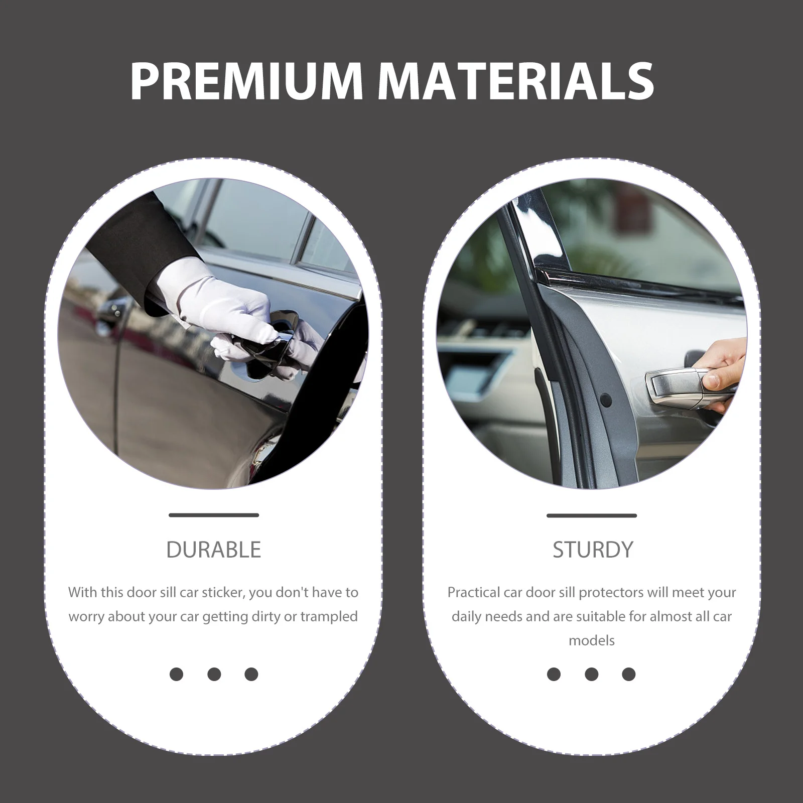 

4Pcs Car Door Bumpers Anti Stepping Strips Vehicle Accessories Easy Install Scratch Resistant Vehicle Door Sill Strips