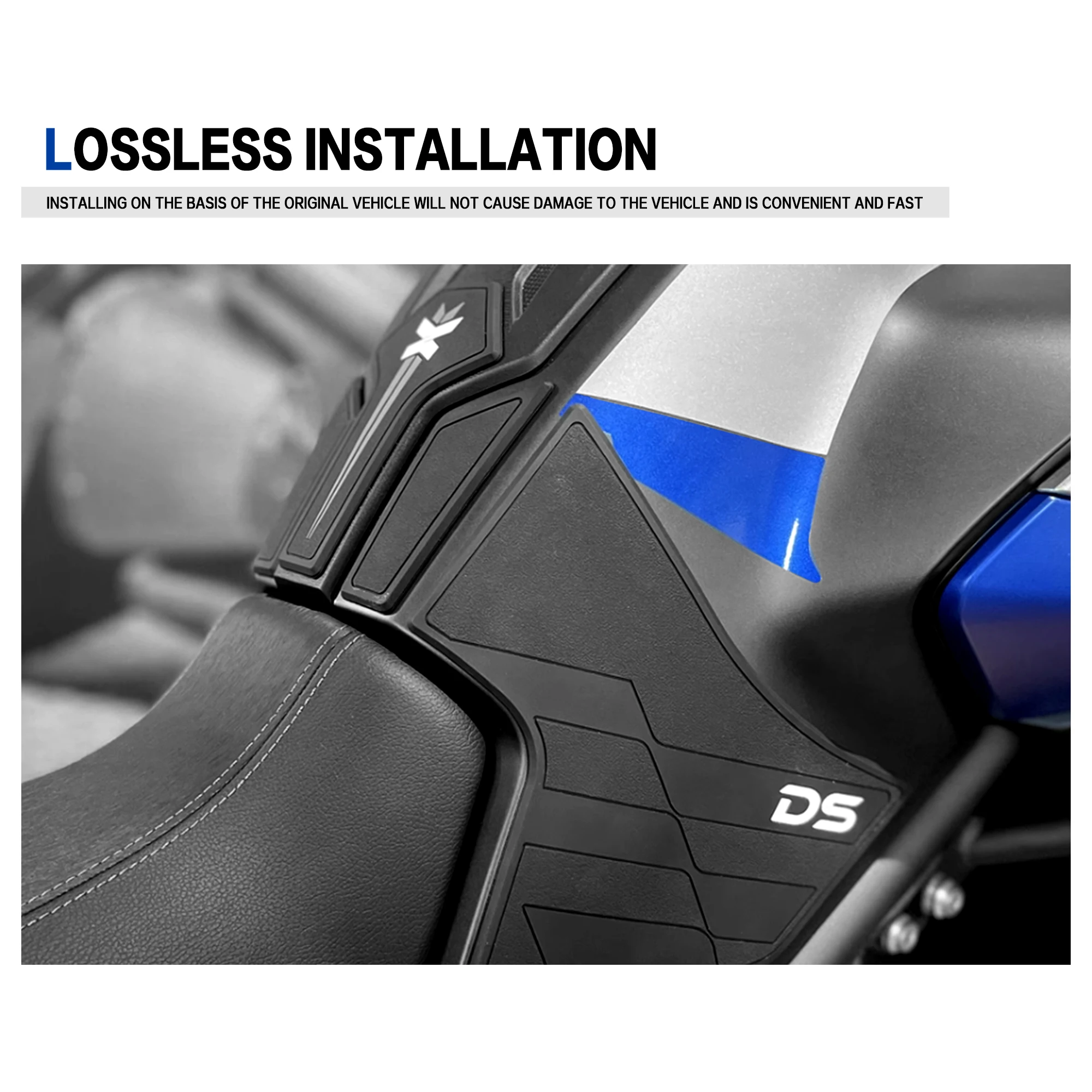 ل VOGE DS525X 525DSX 2023 2024 خزان وقود دراجة نارية وسادة خزان الغاز منصات الجر خزان القبضات ملصقات جانبية حامي ملصق مائي