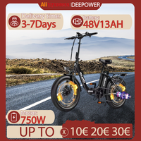 U3 E-bike 750W Powerful Motor 48V13Ah Lithium Battery All Terrain Electric Bicycle 20*3.0-inch Fat Tire City Fold Electric Bike