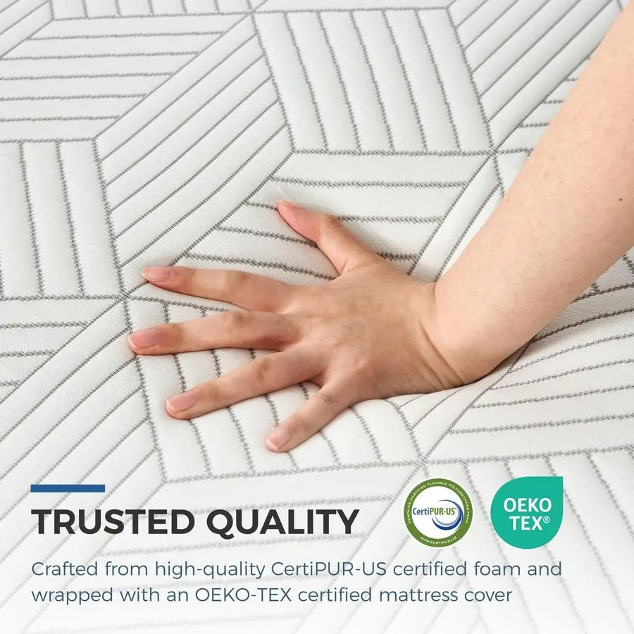 Feste Twin-Matratze, 8-Zoll-Memory-Schaum-Matratze, Twin-Size-Bett in einer Box zur Linderung von Rückenschmerzen und kühlem Schlaf mit Gelschaum und Fernbedienung