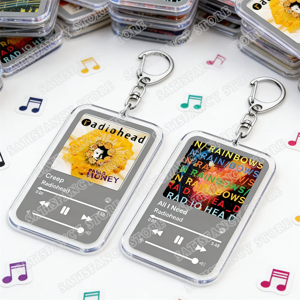 Hot Band Music Keychains Ok Computer Creep All I Need Let Down No Surprises Songs Keyings Jewelry Fans Friends Birthday Gifts