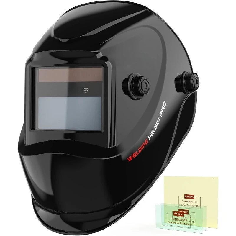 

True Color Solar Powered Auto Darkening Welding Helmet, Wide Shade 3.5/9-13 for TIG MIG ARC Grind Welding Hood Helmet