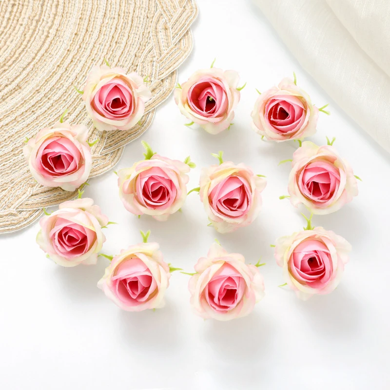 10/20/50 Stück künstliche Rosenblüten, 4 cm, Seidenblumen für Hochzeitsdekoration, Heimdekoration, Girlande, Bastelzubehör, Geschenkzubehör – Detail 9