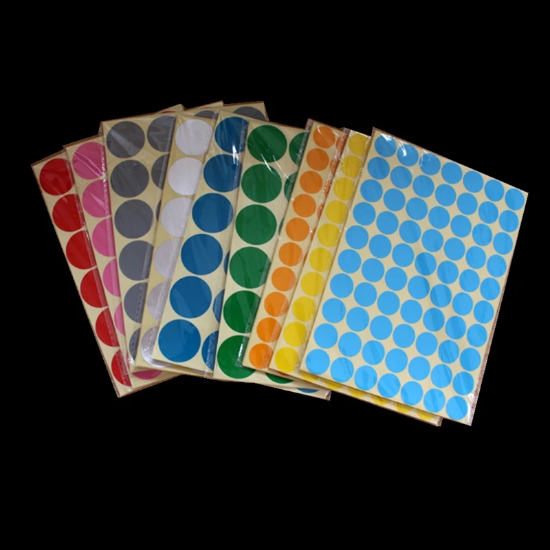 Mix 16 Colors Round Coding Dot Labels Self Adhesive Stickers Office School Supplier Small Circle Dot Price Stickers