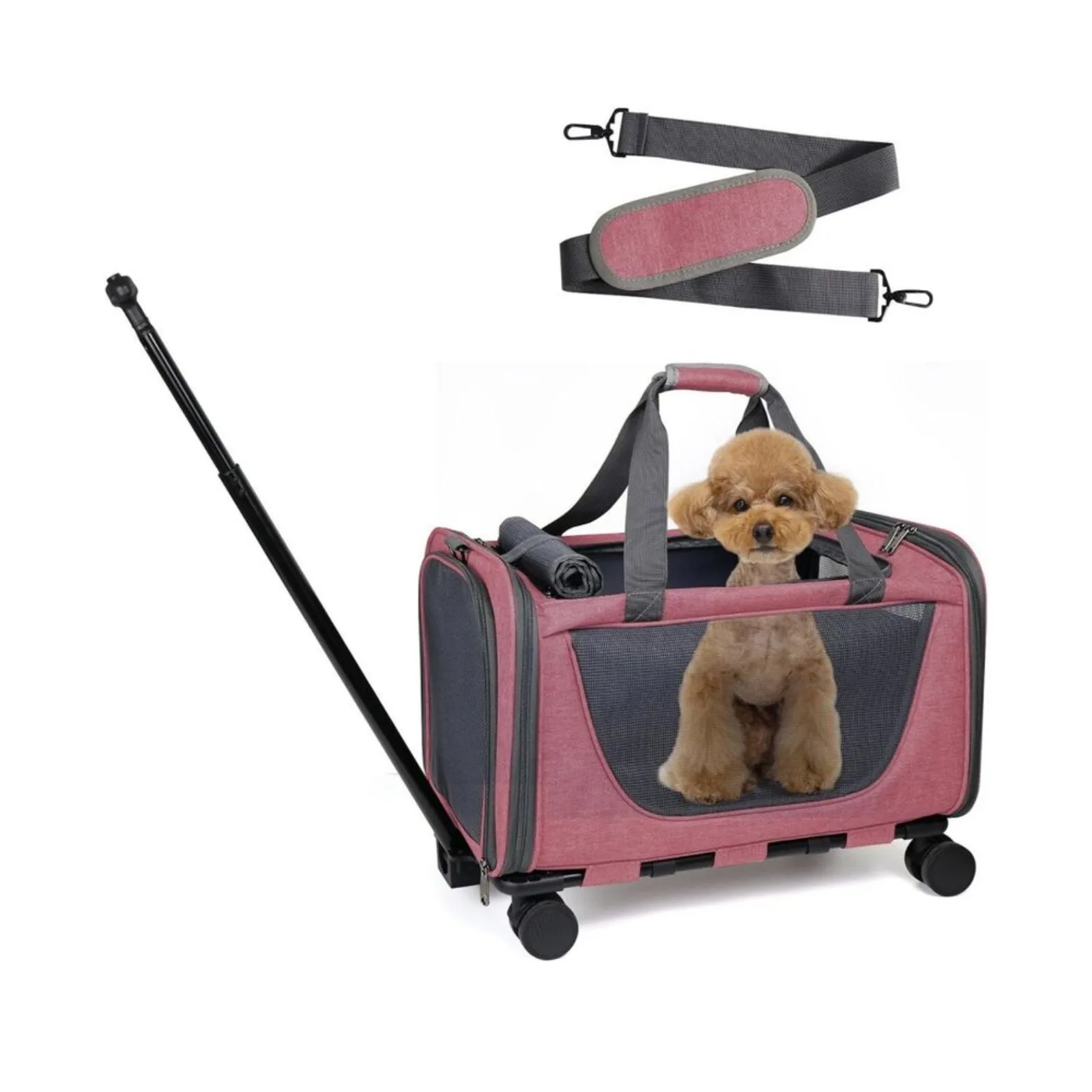 US pet stroller pet bag Trolley Wheels Dog Cat Traveling Camping