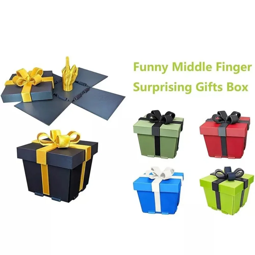 Funny Middle Finger Surprise Gift Box Plastic Home Decor Surprise Prank Pop Up Gift Office Desk Decor