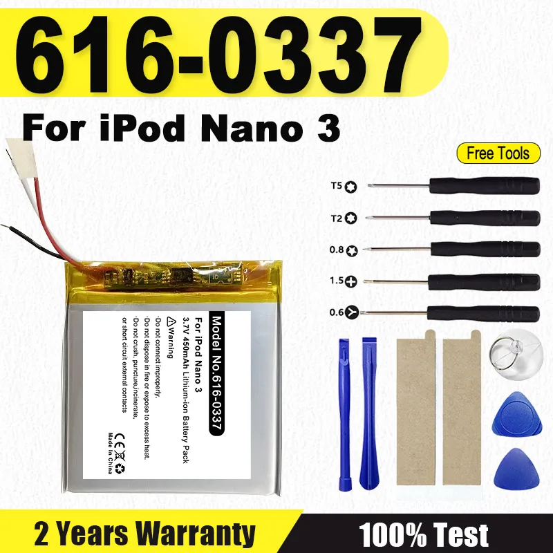 

616-0337 Replacement Battery For Apple iPod Nano 3 3G 3rd 3Gen Generation 3TH MP3 A1236 Nano3 Battery + Free Tools