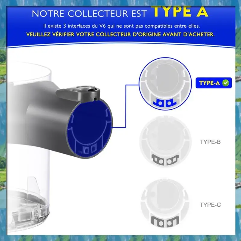 The Dust Bin For Dyson V6 DC58 DC59 DC62 DC74 Vacuum Cleaner, A Interface Dust Bin Spare Parts, Part No.965660-01