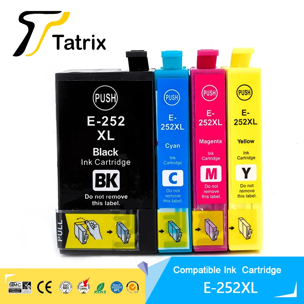 Tatrix Epson 252XL 호환 잉크 카트리지, T2521XL, Epson WorkForce WF-3620 WF-3640 WF-7110 WF-7610 WF-7620 프린터용