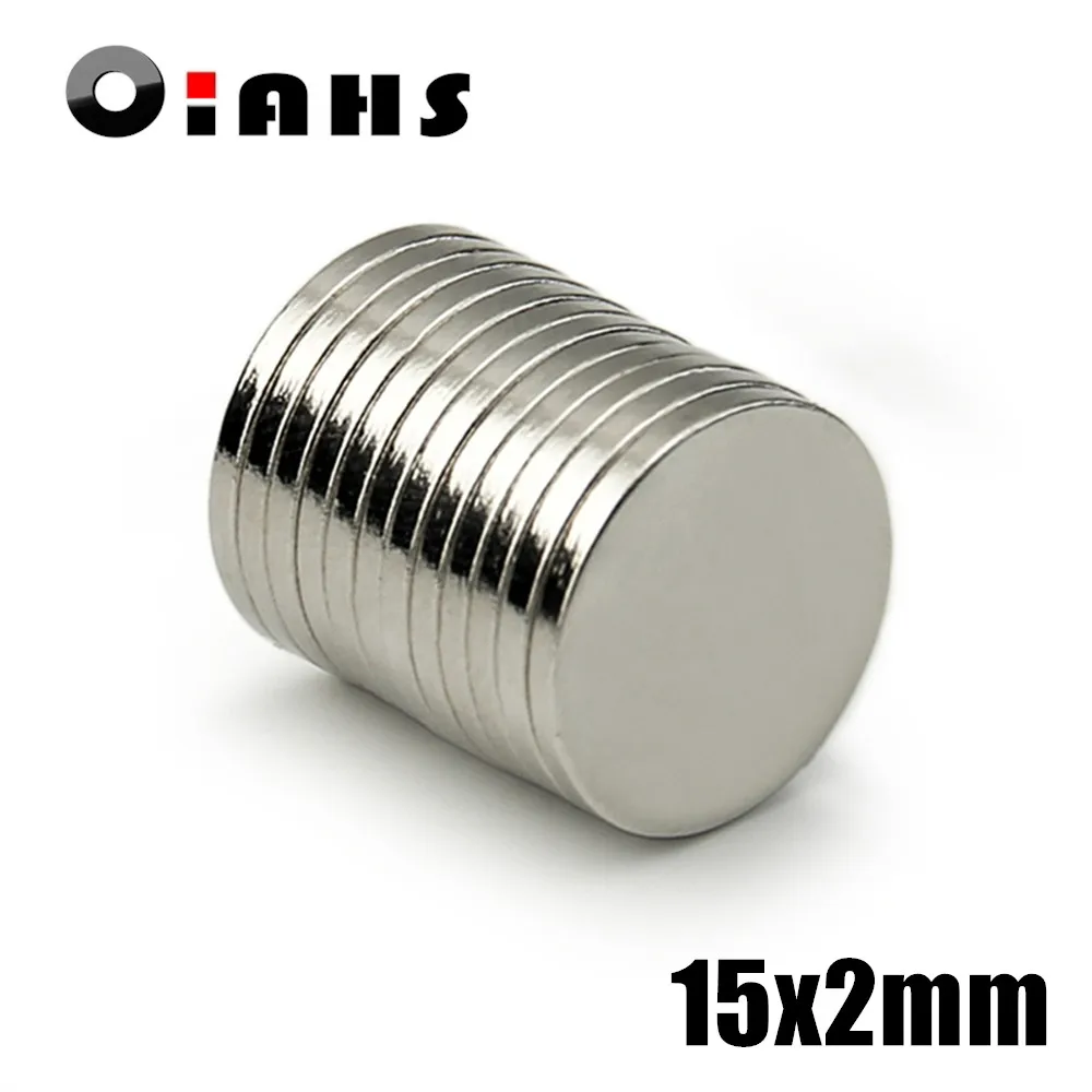 

10-200pcs 15x2mm Super Powerful Strong Bulk Small Round NdFeB Neodymium Disc Magnets Dia 15*2mm N35 Rare Earth NdFeB Magnet