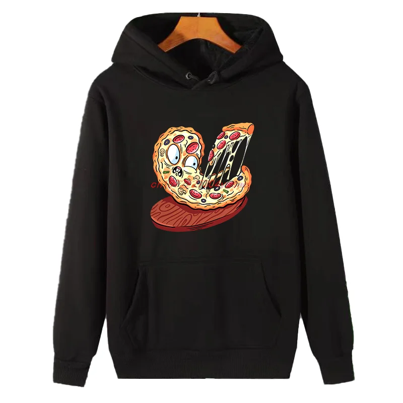 

Новые модные толстовки и блузки с забавными комиксами и пиццей, толстовки с капюшоном, зимний толстый свитер, толстовка с капюшоном, мужская толстовка
