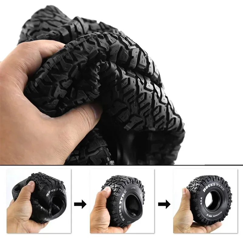 4 ชิ้น 120 มิลลิเมตรโลหะ 1.9 "Beadlock ล้อยางชุดยางสําหรับ 1/10 RC Crawler รถ Traxxas TRX4 RC4WD D90 Axial SCX10 II III MST