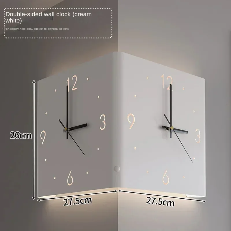 Double-Sided Wall Clock, Modern Home Living Room, Creative Wall Lamp, Yang Corner Clock, 2022 New