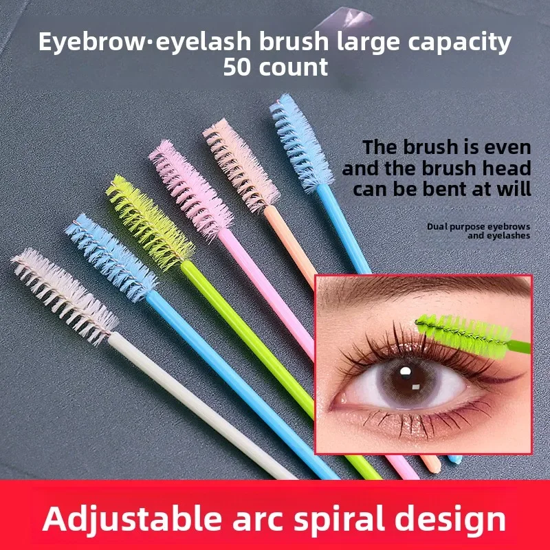 50 pçs pincéis de cílios pincéis de maquiagem descartáveis rímel varinhas aplicador spoolers cílios cosméticos escova lash extensão ferramenta