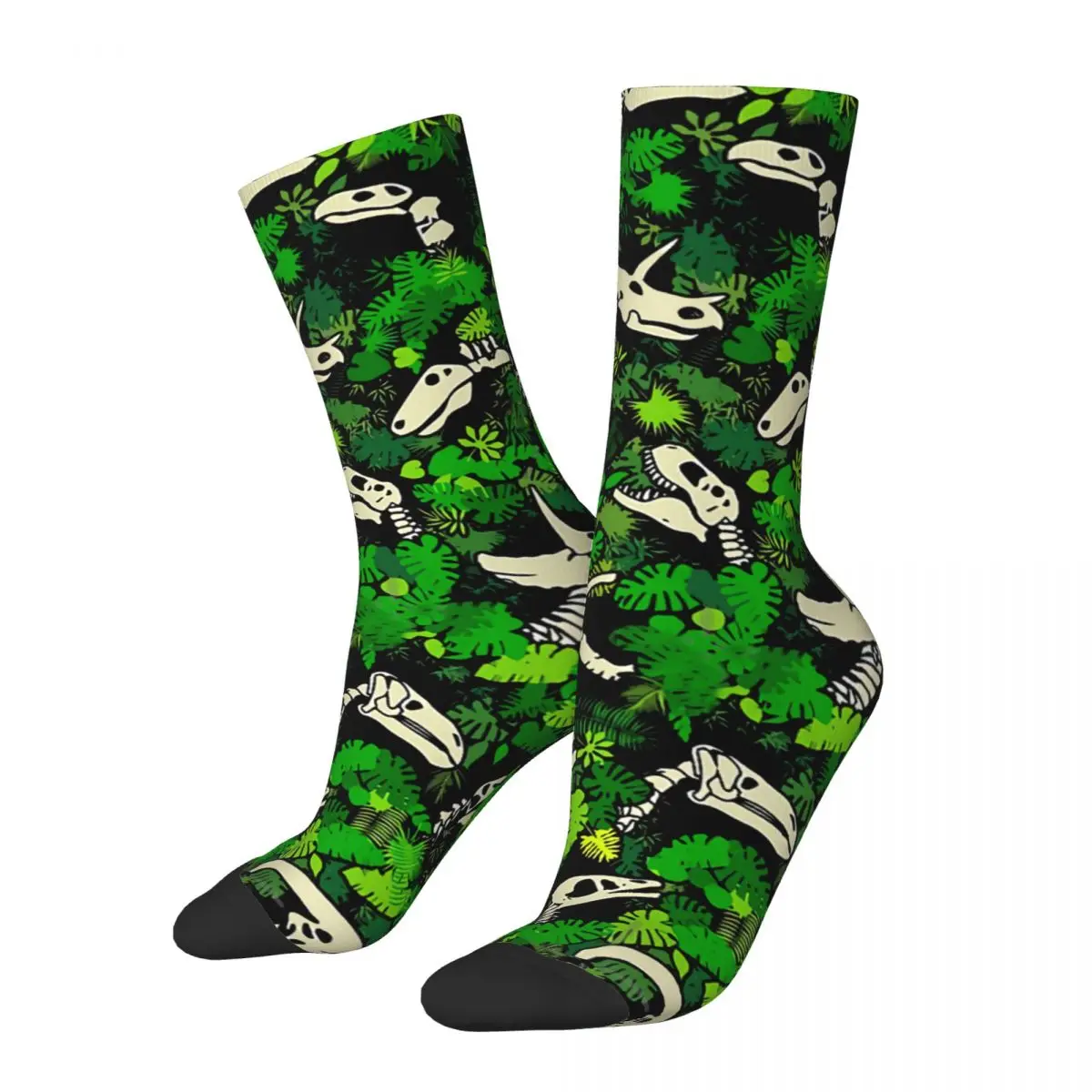 

Hip Hop Retro Paleontology Fossil Dino Jungle Crazy Men's Socks Dinosaurs Unisex Harajuku Printed Happy Crew Sock Boys Gift