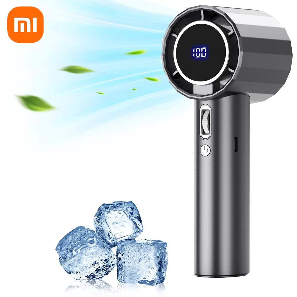 مروحة توربو صغيرة محمولة من Xiaomi F08 مع شاشة LED وتعديل سرعة الرياح 100 مروحة شحن USB عالية السرعة تدوم طويلاً