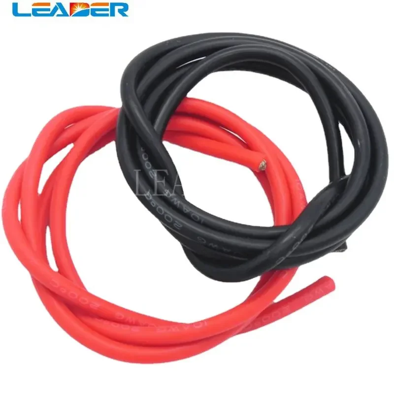 1 Meter Black+1 Meter Red 8AWG/ 10AWG High Temperature Soft Silicone Cable Silica Gel Wire Heatproof Tinned Copper Power Cable