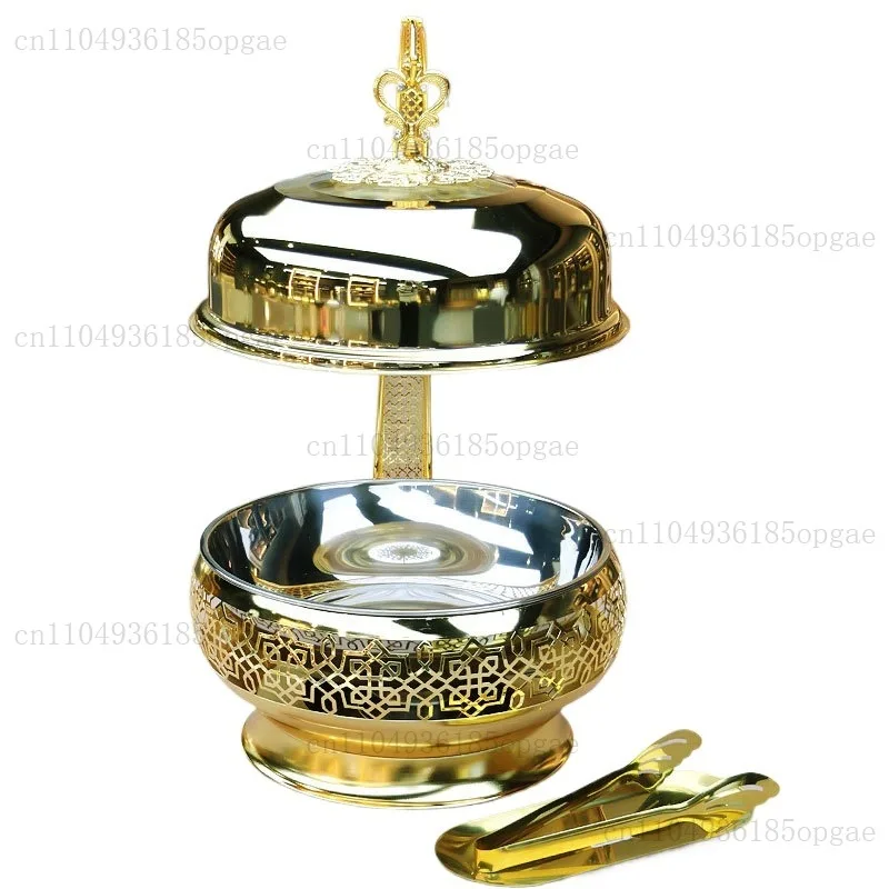 New design golden 8L catering hot pot with hanging cover is beautiful