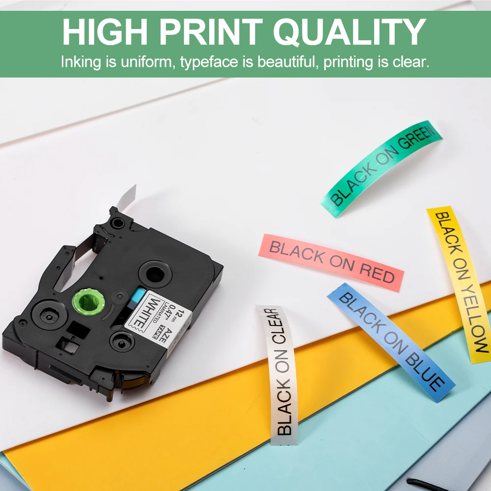 Compatible Printer Ribbon for Brother P-touch Label Printer Tape 12mmX8m tze231 for PTH110 P710BT E110VP for Organizing Labeling