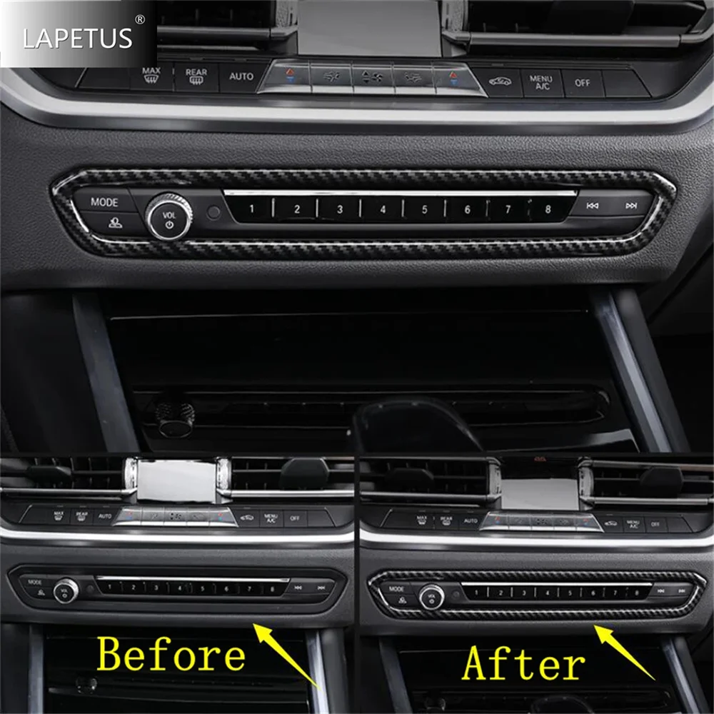 أزرار وحدة التحكم المركزية من الفولاذ المقاوم للصدأ غطاء تزيين الإطار لسيارات BMW 3 Series G20 G28 2020 - 2024 تصفيف السيارة الداخلي