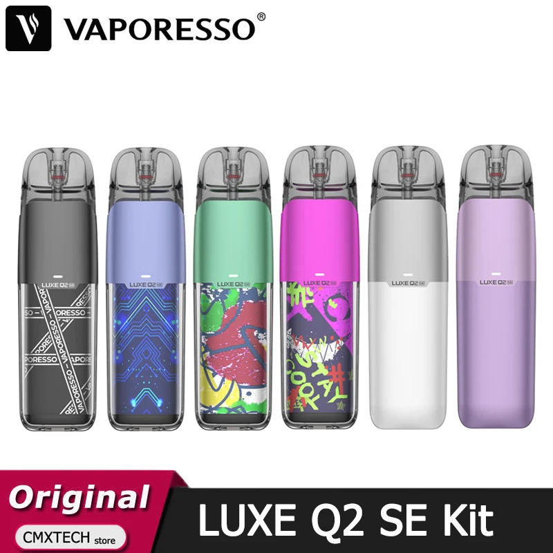 مجموعة تبخير السجائر الإلكترونية الأصلية Vaporesso ، LUXE TECH ، خرطوشة جراب 0.8ohm ، بطارية 1000mAh ، 3 مللي LUXE ، Q 2 SE