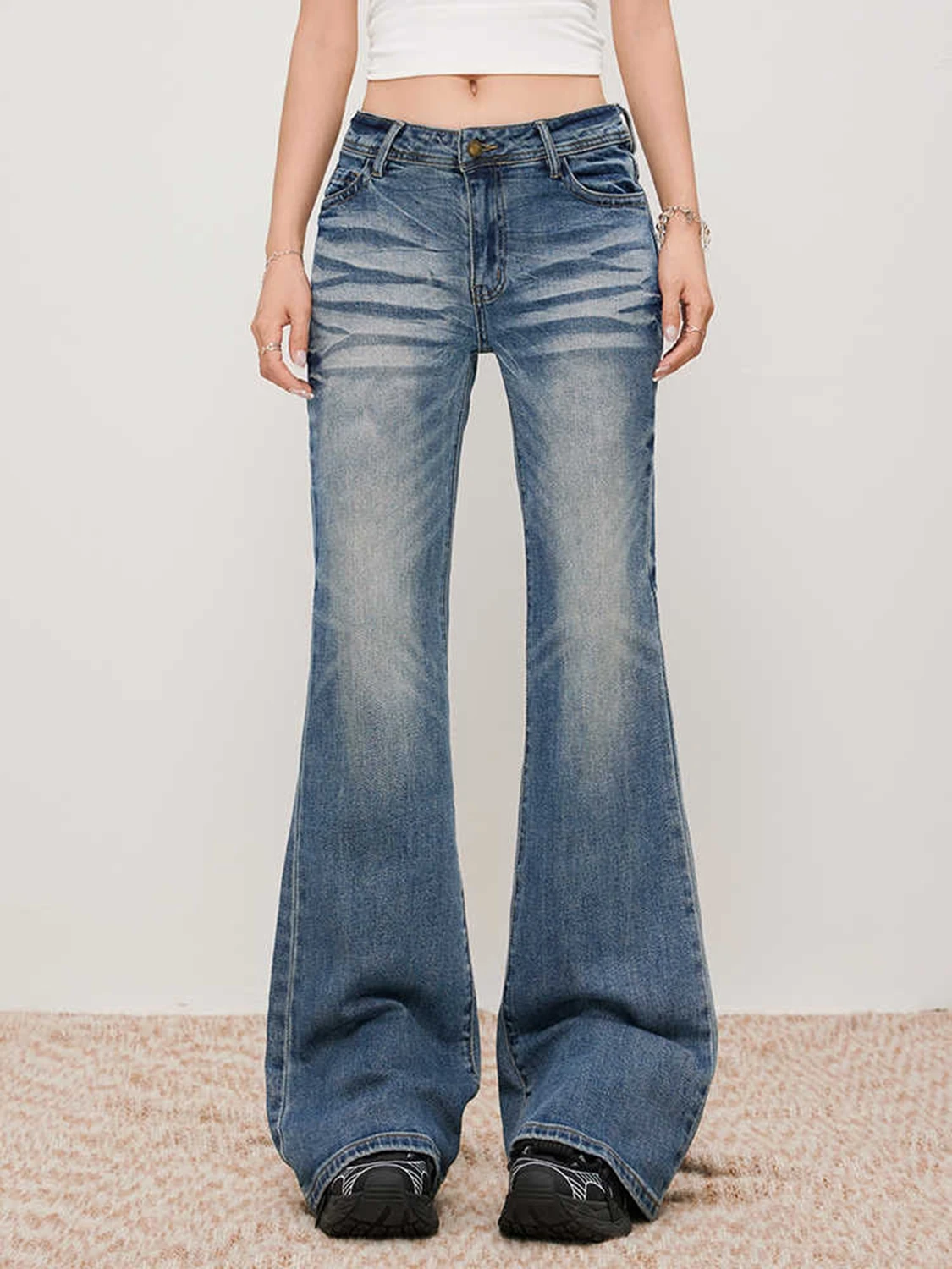 

Women Blue Baggy Cargo Jeans Harajuku Y2k 90s Aesthetic High Waist Denim Trouser 2000s Oversize Jean Pants Vintage Clothes