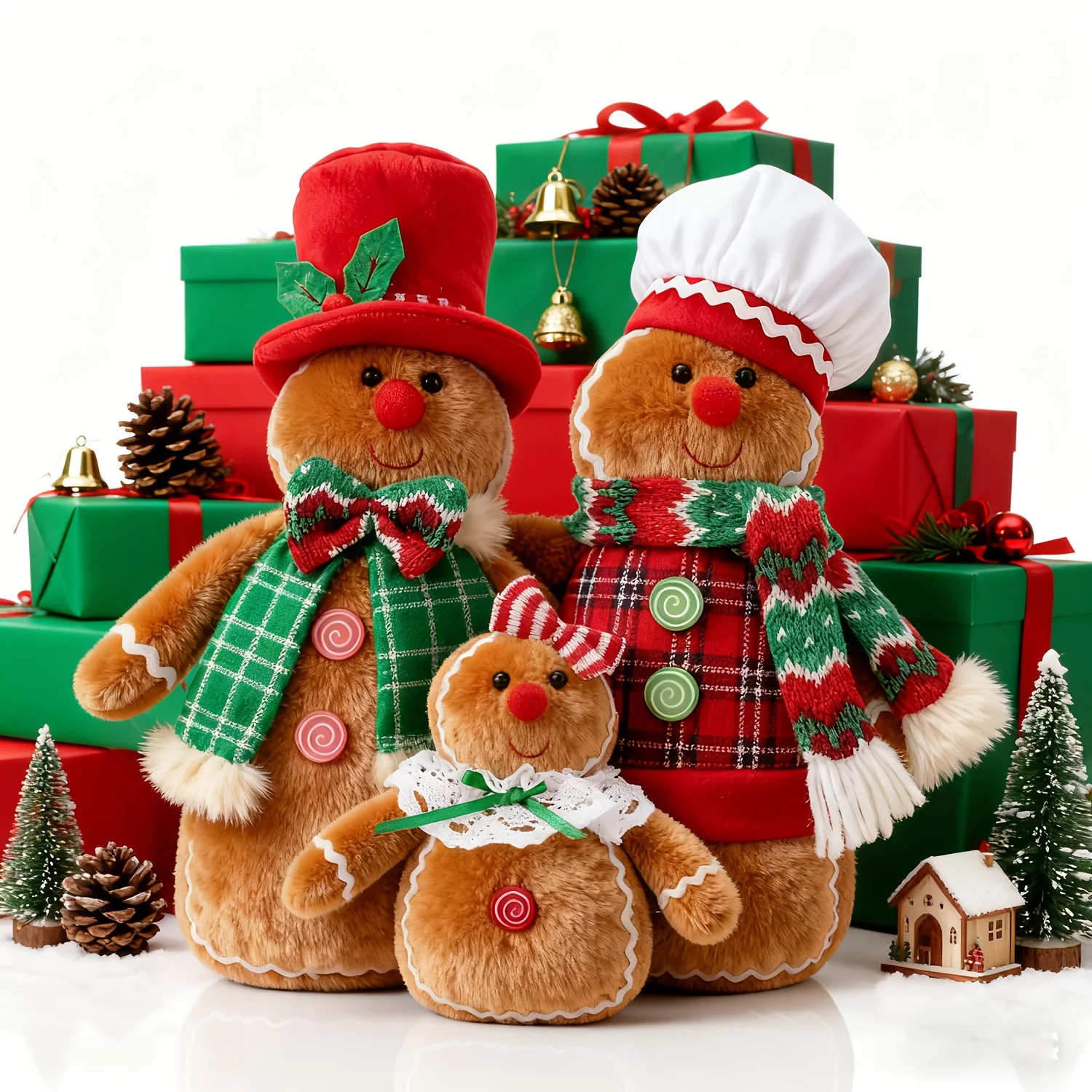 1set Christmas Table Centerpiece, Gingerbread Gnomes, Tabletop Decor, Tiered Tray Displays, Christmas Decor, Party Setups