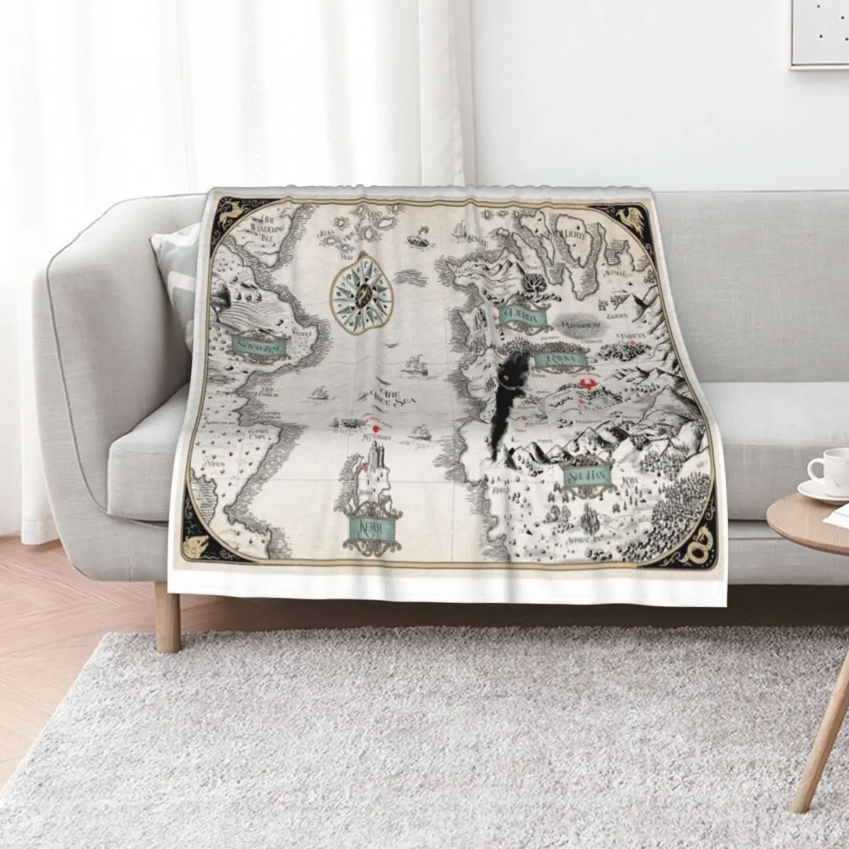 

Colored- Blue GrishaVerse Map Throw Blanket Sofa Quilt Baby Decorative Sofa Sofa Blankets