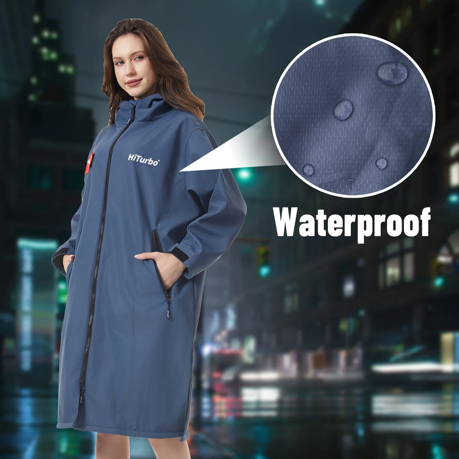 Hiturbo كم طويل مقنع مقاوم للماء كيب تغيير الرأس يندبروف سريعة الجافة السباحة تصفح تسلق الرأس الدافئ سريع الجفاف