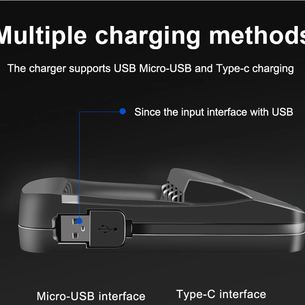 

1pc Smart Usb 4-Slot Lcd Display Rechargeable Adapter Multifunction Voltage Detection Discharge Refresh