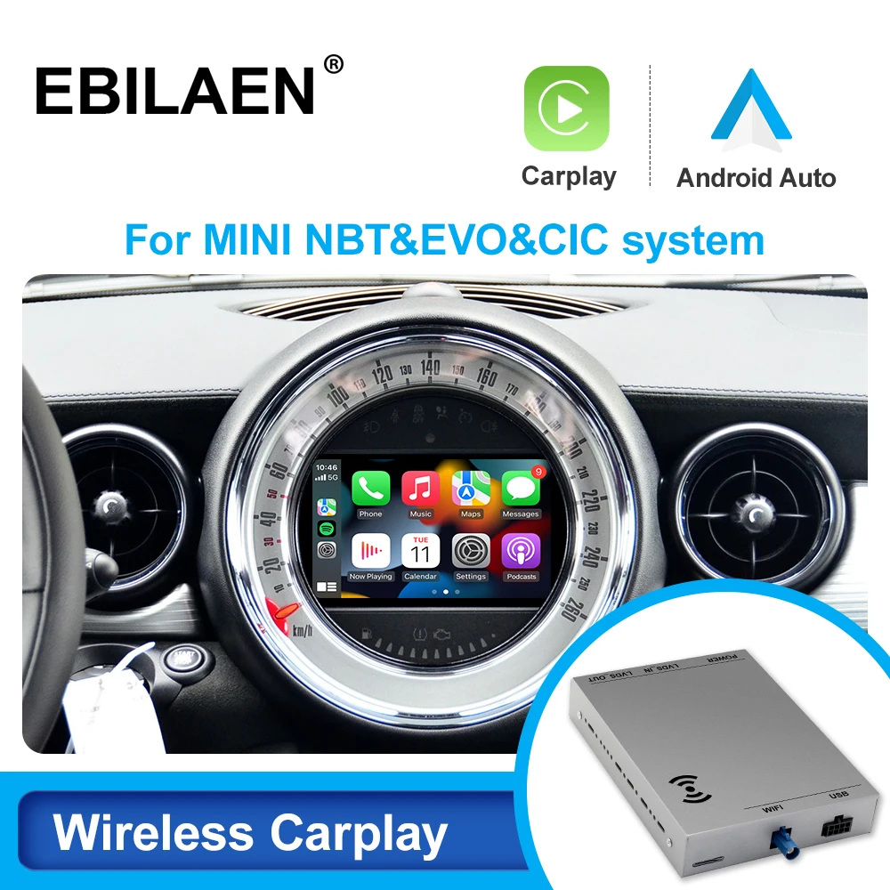 Wireless Carplay For MINI Cooper S JCW R56 R57 F55 F56 F57 F54 R55 Countryman F60 R60 Peaceman R61 Android Auto Module Box