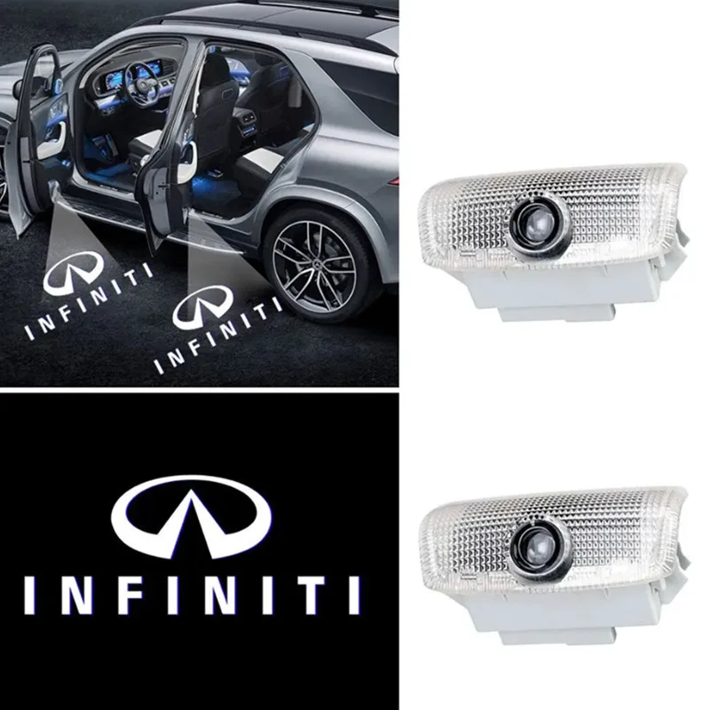 

LED Car Door Logo Warning Light Welcome Projector Lamp For Infiniti Q50 Q60 Q70 QX50 QX60 QX70 JX35 QX80 FX G M EX QX30