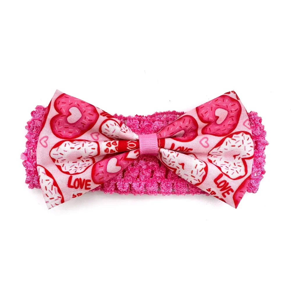 30/50pcs Valentine\'s Day Dog Acccessories Puppy Cat BowTie Collar Small Middle Large Dog Pet Supplies Dog Fashion Pink Bows
