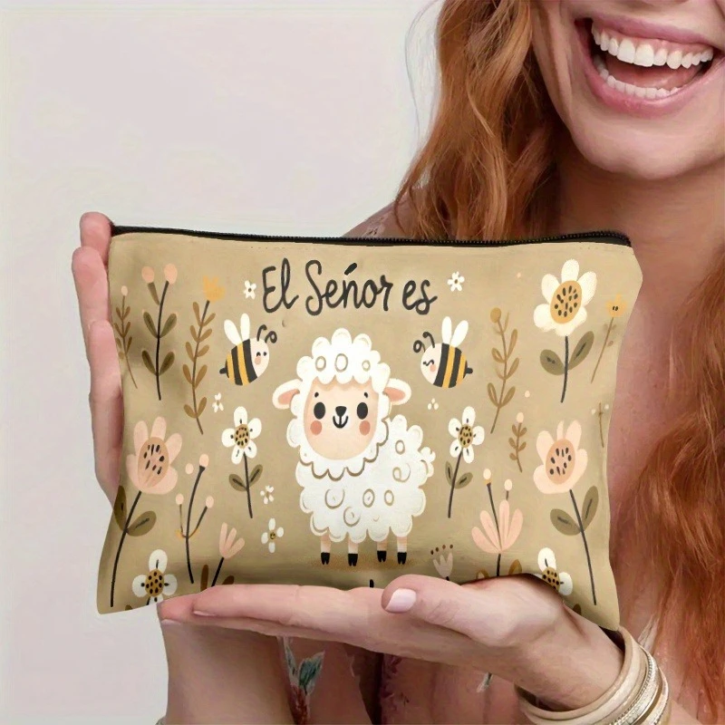 Cosmetic Bag 1pc, Lord Is My Shepherd, Double Sided Printing| Travel Toiletry Bag| Zipper Closure| Durable Fabric