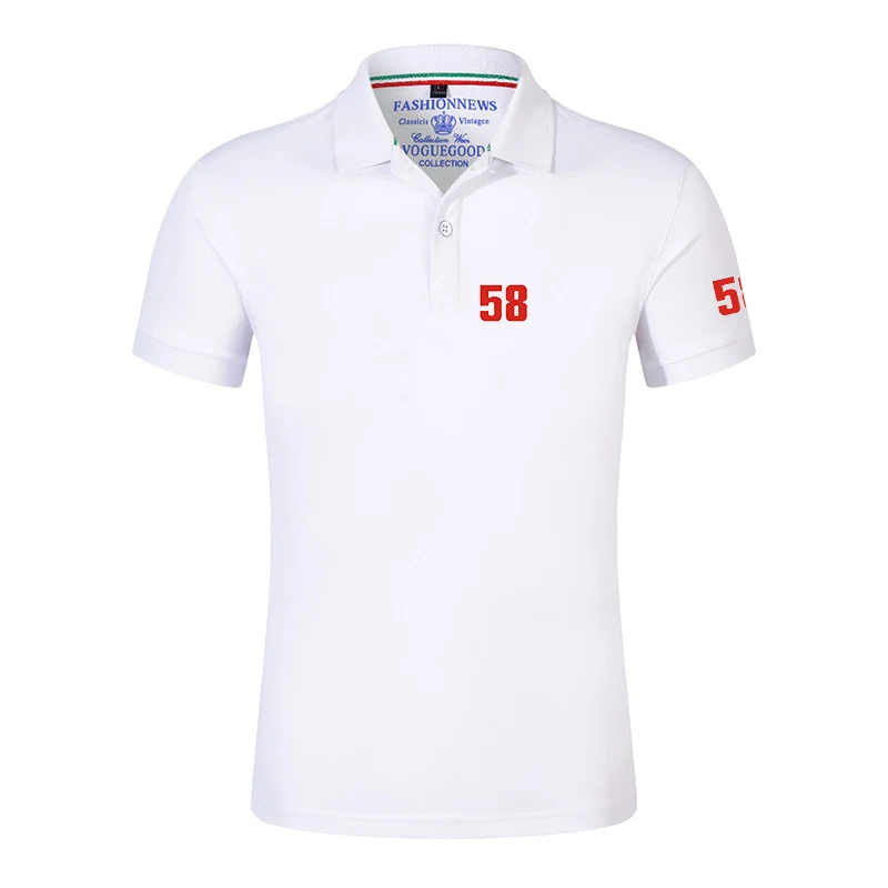 2024 Marco Simoncelli Super Sic 58 New Cotton Polo Shirt Men Comfortable Casual Solid Color Slim Fit Summer Fashion Brand Tops