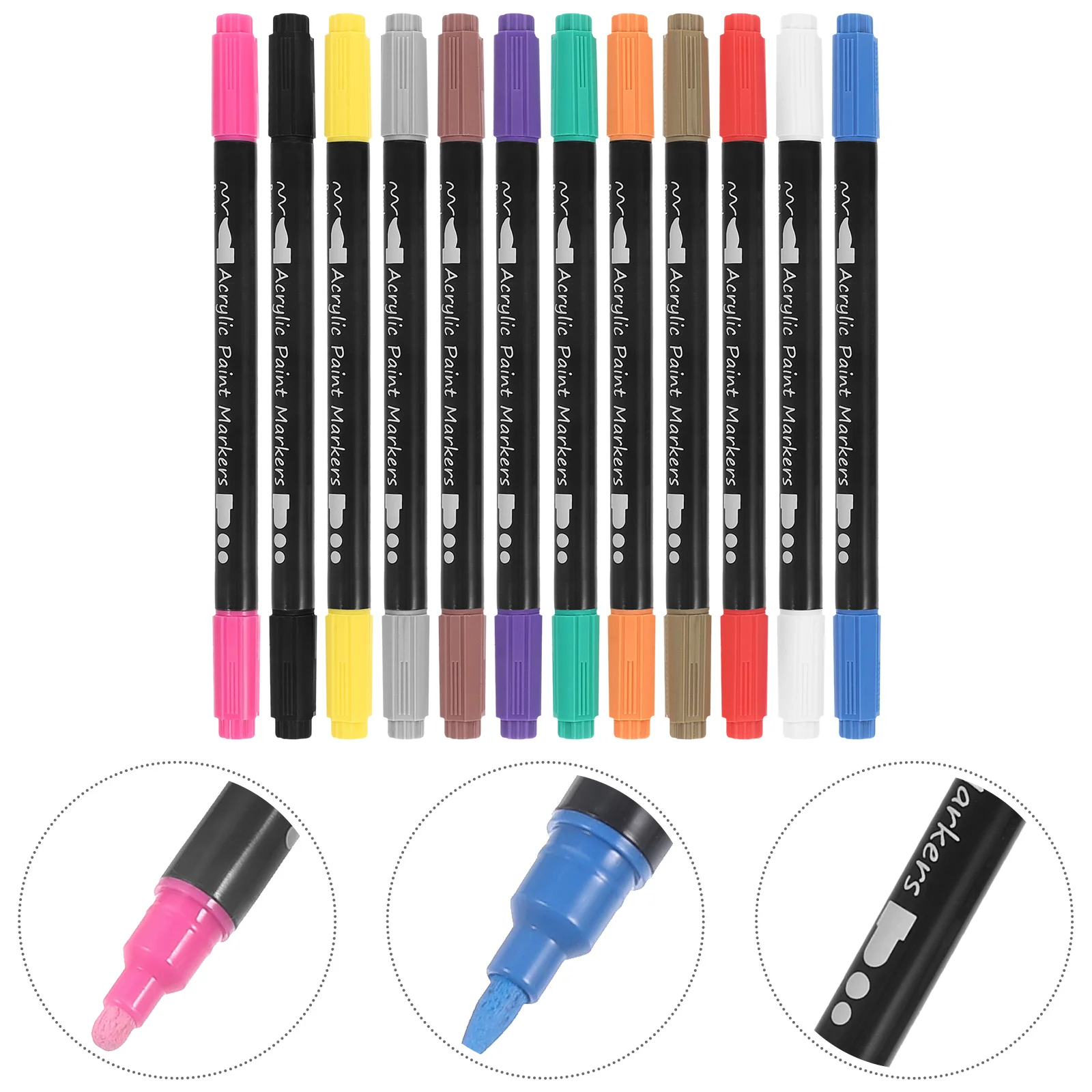 

1 set Dual Tip Acrylic Paint Markers For Mug Ceramic Wood Fabric Canvas Metal Art Drawing Sketching Journaling Coloring Pens Set