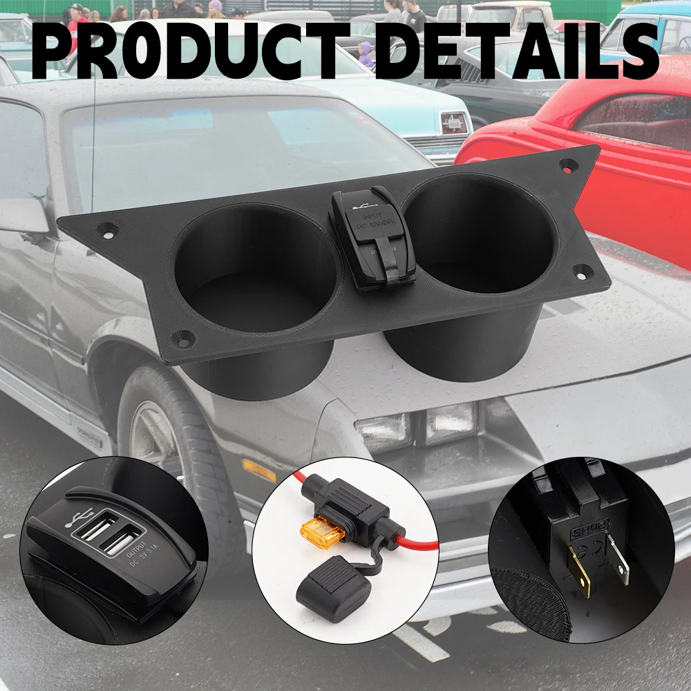 1/2 قطعة وحدة التحكم المركزية حامل الكأس المزدوج للجيل الثالث شيفروليه كامارو 1982-1992 كامارو اكسسوارات السيارات الداخلية #5