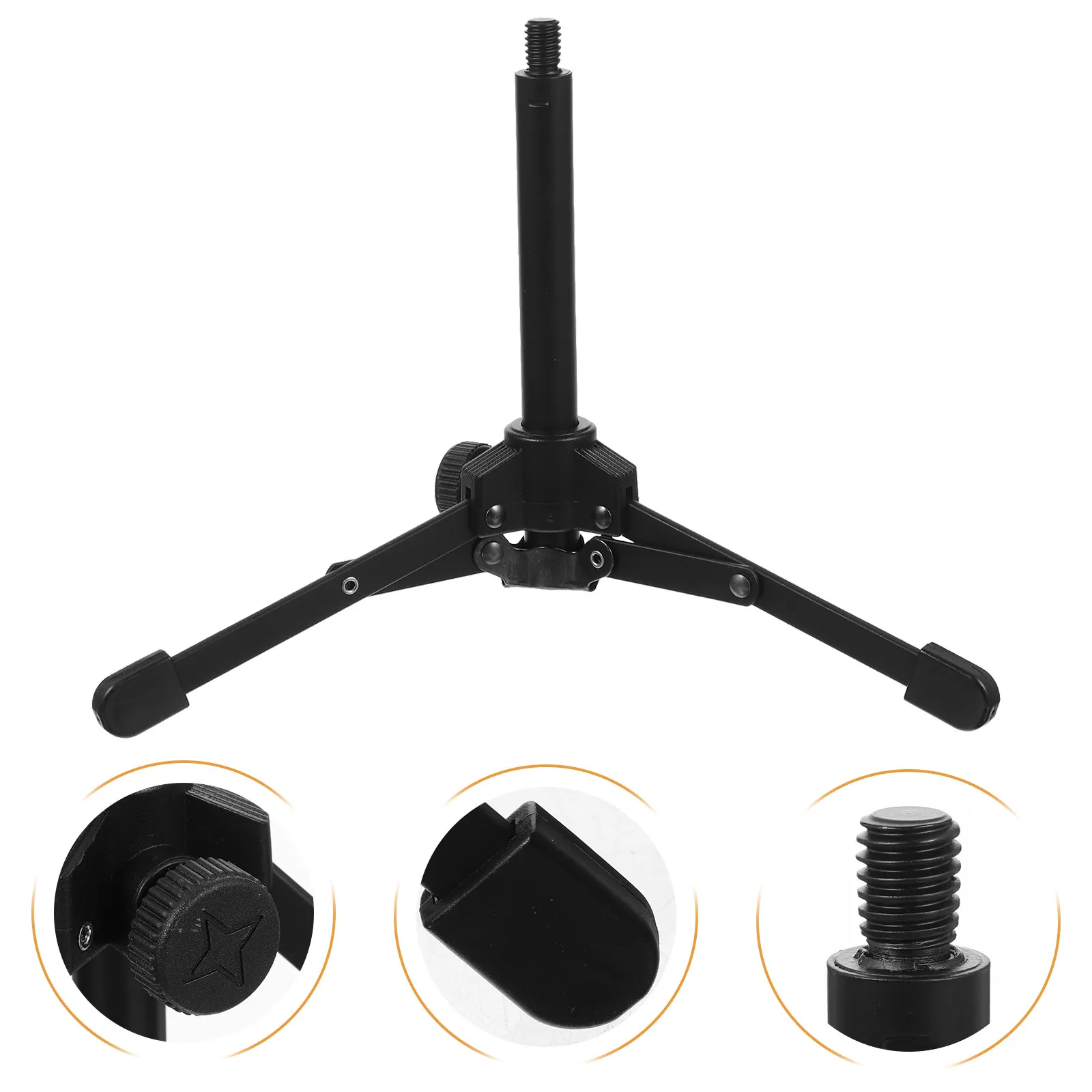 

Foldable Desk Mic Stand Tripod Holder Stable Desktop Microphone Stand for Broadcast Meeting Recording Speech Mic Holder