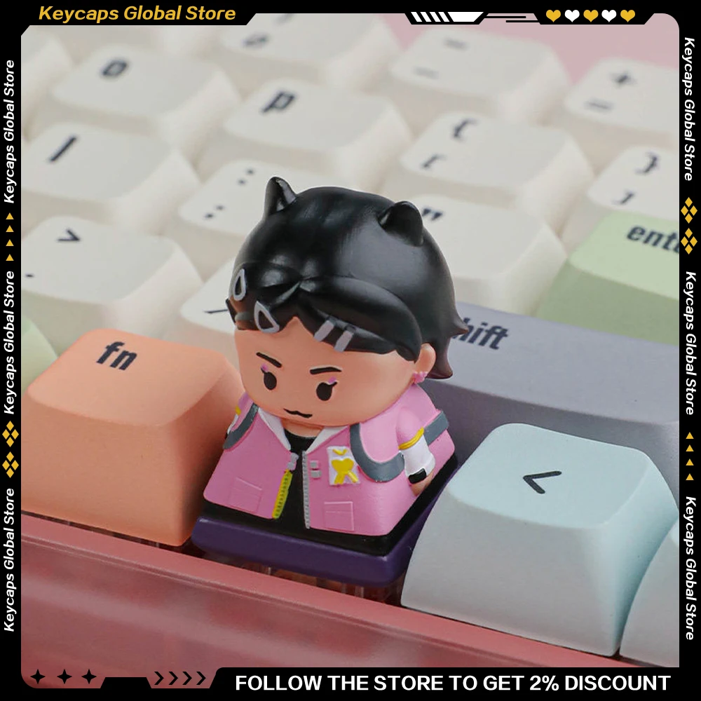 VALORANT Q-Version Clove Keycaps Resin Creative Handmade Personalize Customized Keyboard Accessories ESC Keyboard Cap Gifts