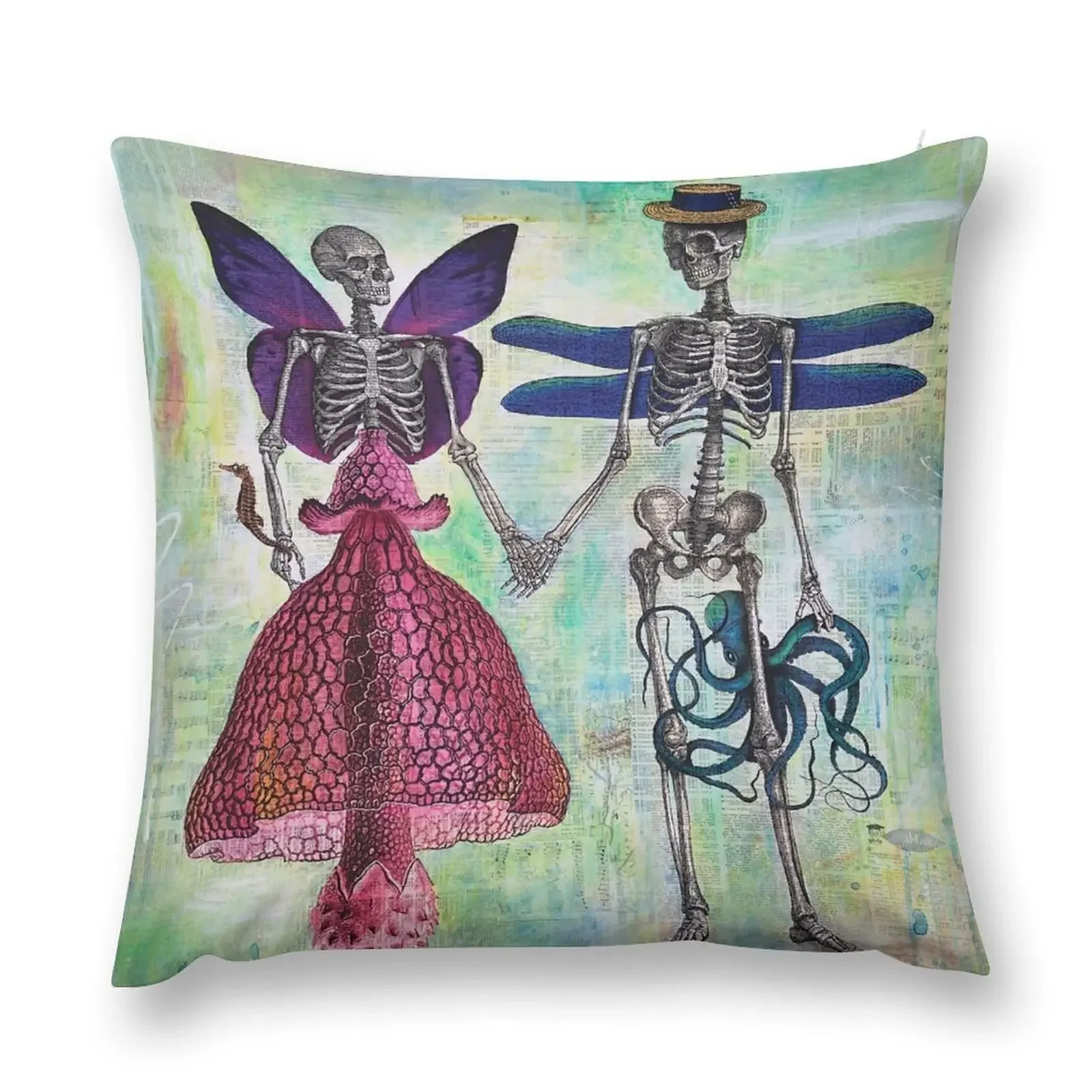 Skeleton Lovers, The Dandy Couple Throw Pillow Decorative pillowcase Sofas Covers Pillow Case Christmas pillow