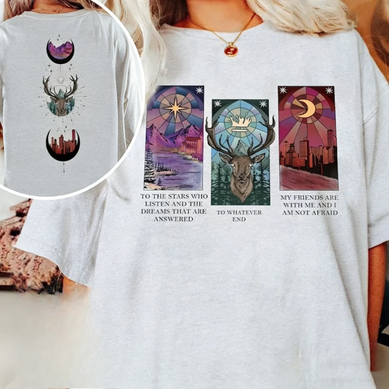 Throne of Glass Shirt Acotar Velaris SJM Merch High Quality Cotton Crewneck Casual Style Printed T-shirt Tops Unisex Streetwear