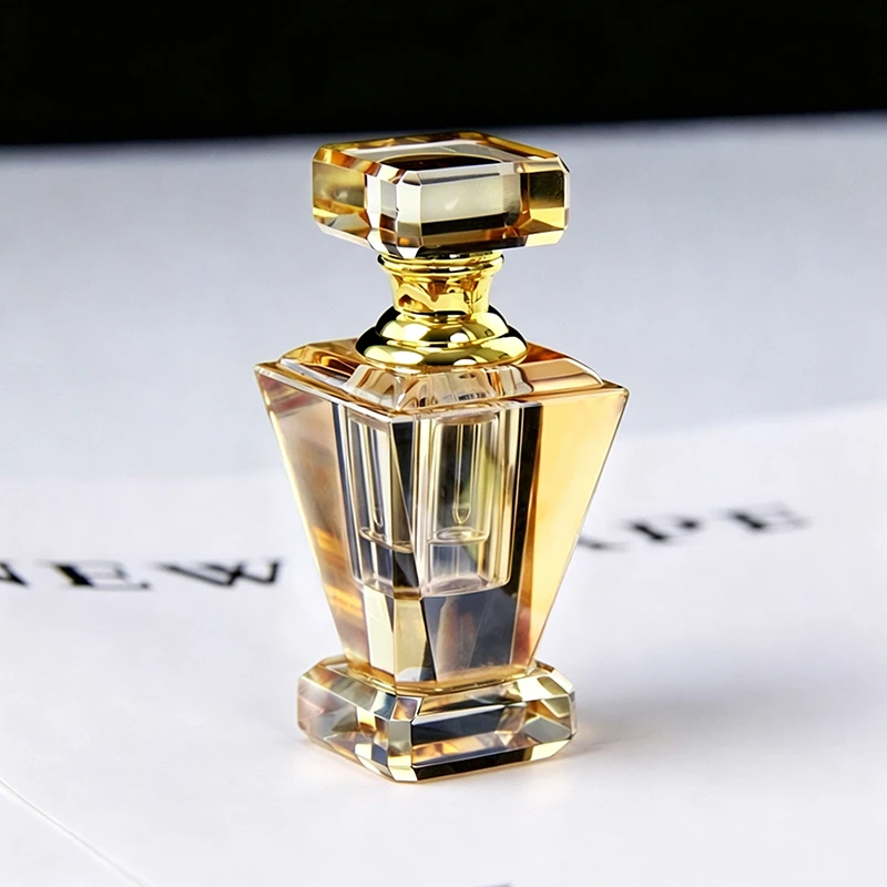 Mini Champagne Crystal Empty Perfume Bottle Refillable Portable Travel Fragrance Oil Glass Vial Cosmetic Decor Gift