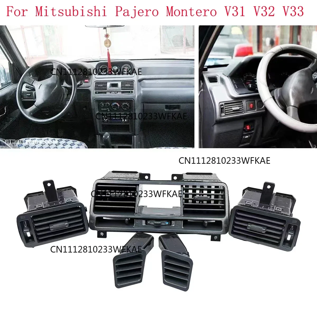 Car Dashboard Air Conditioning Vent Outlet Panel for Mitsubishi Pajero Montero V31 V32 V33 Modification Accessories