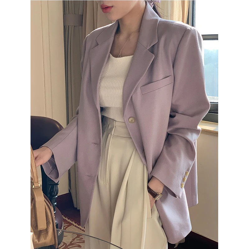 

Ele Светло-фиолетовый женский костюм на одной пуговице Ele Personali Dongda Gate Spring Collection Long Sve