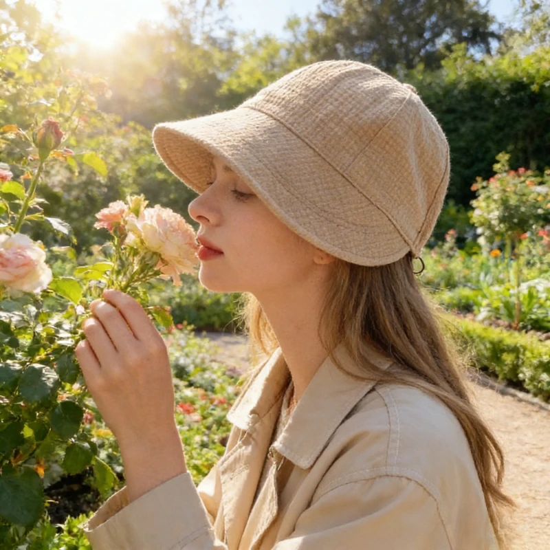 Rose Hat, Waffle Shaped Women's Duckbill Hat, Fashionable and Versatile Sun Hat for Spring and Summer, Sun Protection Sun Hat