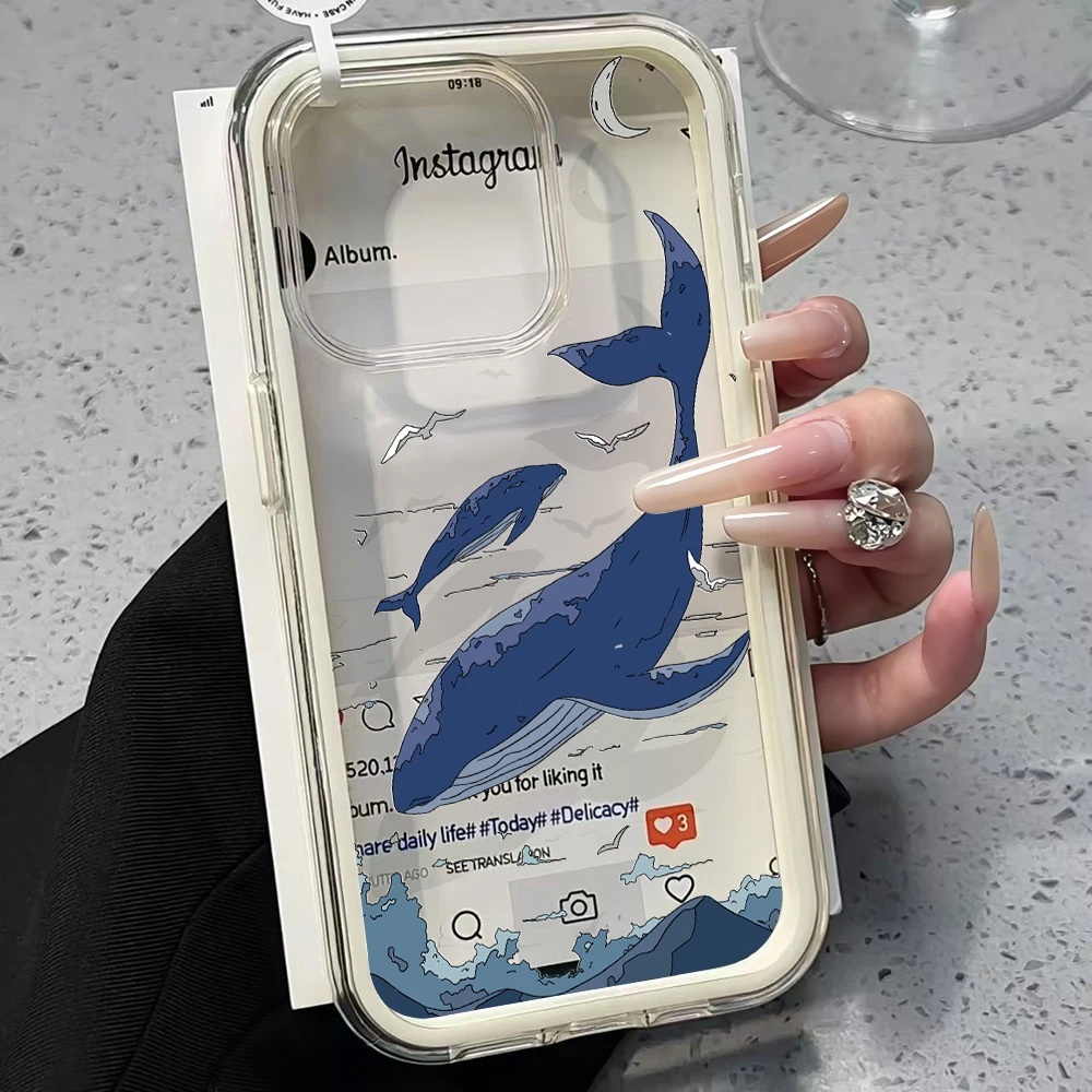Kreative Wal-Design Transparente 2-in-1 Handyhüllen für iPhone 17 11 12 13 14 15 16 17 Pro Max Plus XR X Air Stoßfeste Hülle – Detail 4