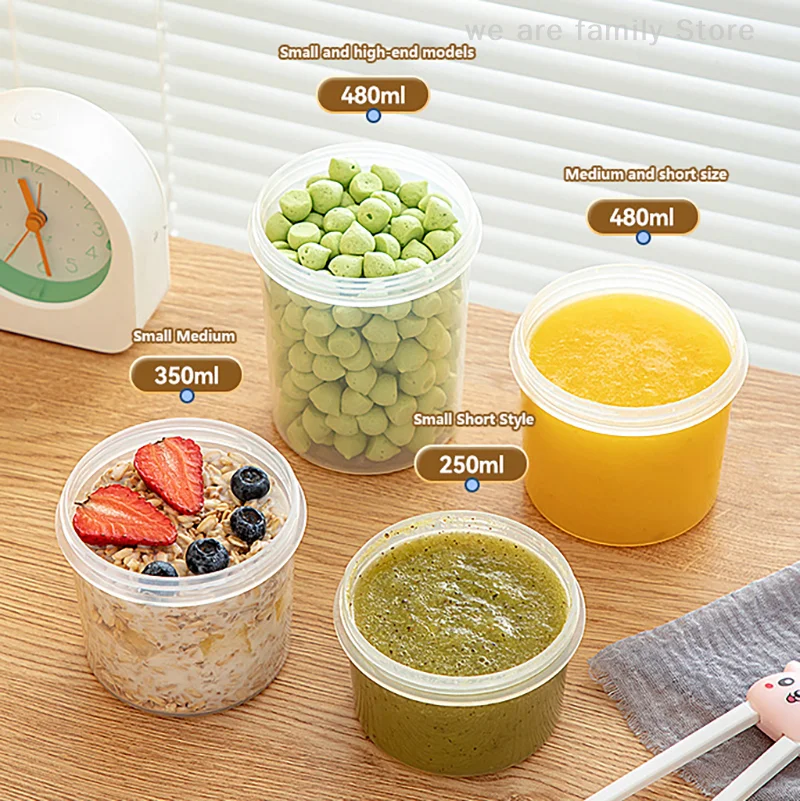 Frascos de almacenamiento sellados para alimentos, cereales portátiles, taza de leche de soja, clasificación transparente, cubo de comida para bebés, accesorios de cocina