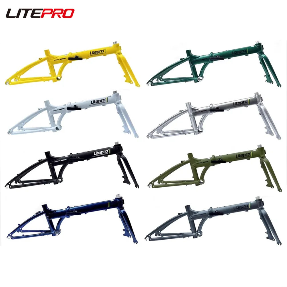 

Litepro 20Inch Folding Bicycle Disc Brake Frame D8 Aluminum Alloy 10Speed Foldable Frame